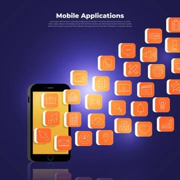 Mobile Applications Concept Stock Illustration