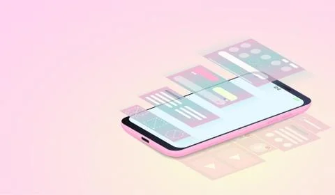 Mobile Applications development, UI design and web design 스톡 일러스트