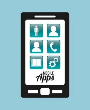 Mobile applications entertainment Illustrazione stock