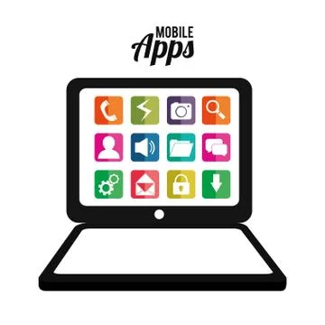 Mobile applications entertainment Illustrazione stock