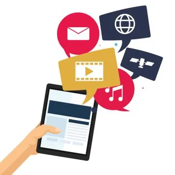 Mobile applications technology communication web Stock Illustration