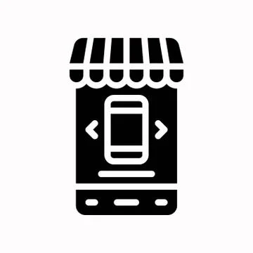 Mobile applications vector, Black friday related solid icon Stock-Illustration
