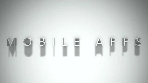 Mobile Apps 3D title animation with shadows on a white background Stock Footage 296514366