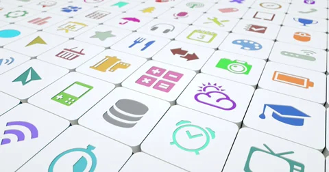 Mobile apps abstract background animation (4K) Stock Footage 34526973