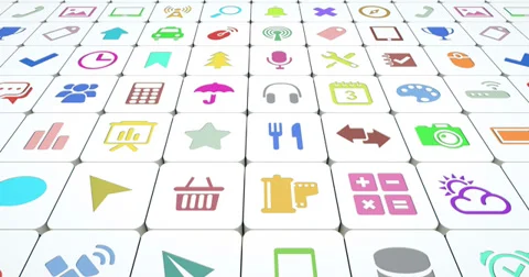 Mobile apps abstract background animation (4K) Stock Footage 34527322