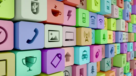 Mobile apps abstract background animation Stock Footage 34592303