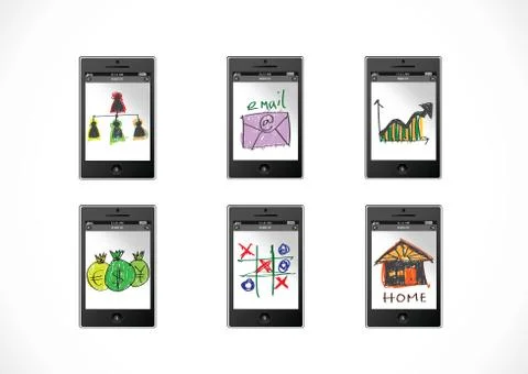 Mobile apps concept idea illustration Stock Illustration