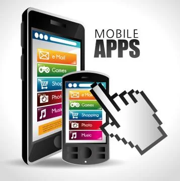 Mobile apps design 스톡 일러스트
