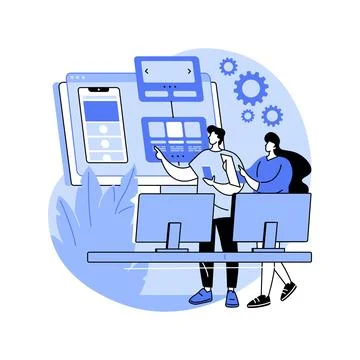 Mobile apps development isolated cartoon vector illustrations. Illustrazione stock