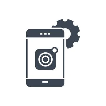 Mobile Apps Development Vector Glyph Icon Illustrazione stock