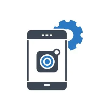 Mobile Apps Development Vector Glyph Icon Stock Illustration