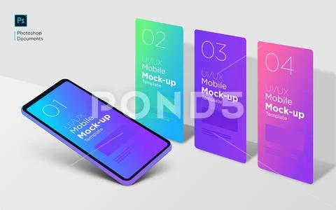 Mobile Apps display screen mockup Modello PSD