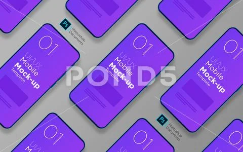 Mobile Apps display screen mockup PSD 템플릿