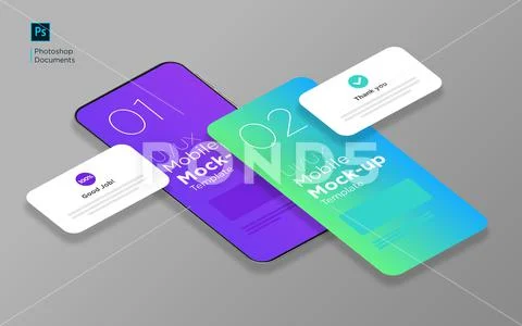Mobile Apps display screen mockup Modello PSD