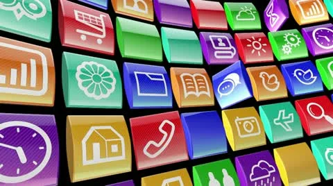 Mobile apps icon background Stock Footage 10876319