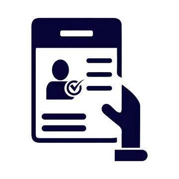 Mobile apps id verification icon Stock Illustration