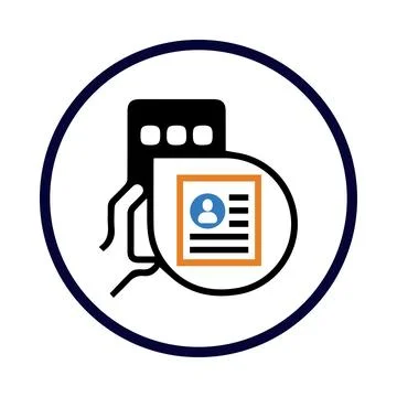 Mobile apps id verification icon Stock Illustration