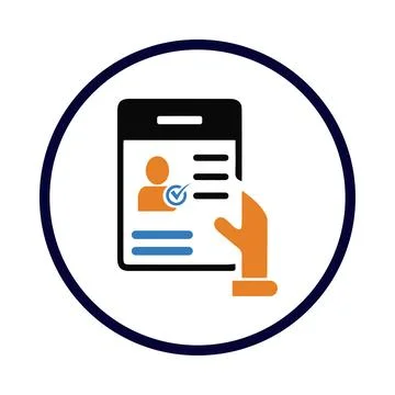 Mobile apps id verification icon Stock Illustration