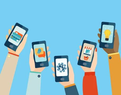 Mobile apps set Illustrazione stock