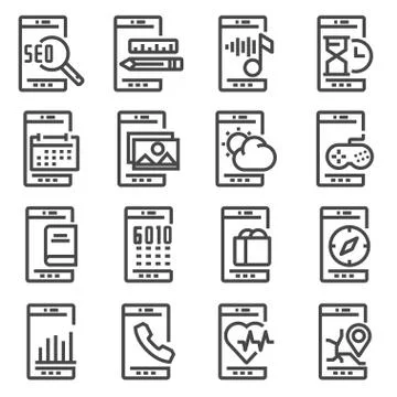 Mobile Apps vector icon. Flat gray symbol. Stock Illustration