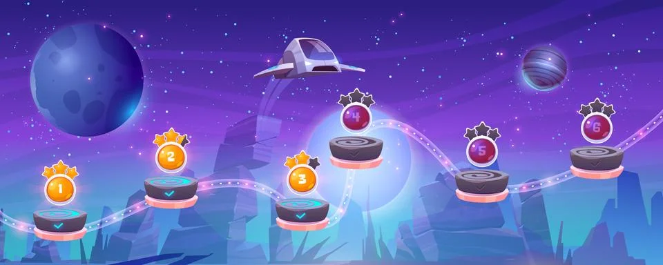 Mobile arcade with spaceship, interstellar shuttle Stock-Illustration