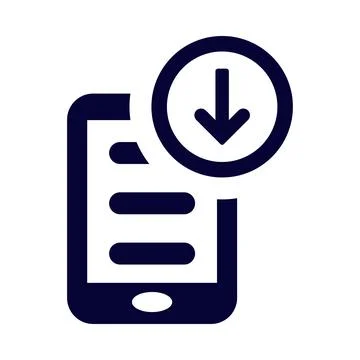 Mobile, arrow, down arrow, download, mobile software download icon Stock Illustration