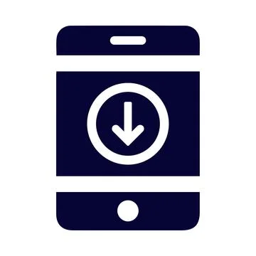 Mobile, arrow, down arrow, download, mobile software download icon Illustrazione stock