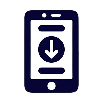 Mobile, arrow, down arrow, download, mobile software download icon Stock Illustration