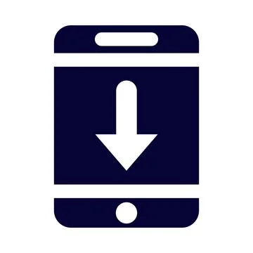Mobile, arrow, down arrow, download, mobile software download icon Stock Illustration