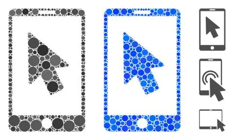 Mobile Arrow Pointer Mosaic Icon of Spheric Items Stock Illustration