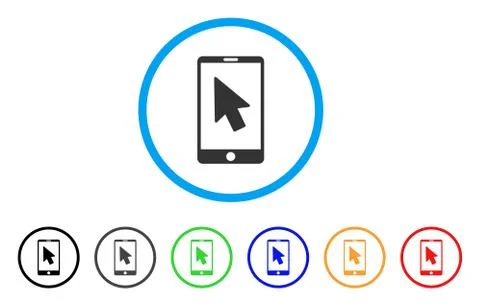 Mobile Arrow Pointer Rounded Icon Illustrazione stock