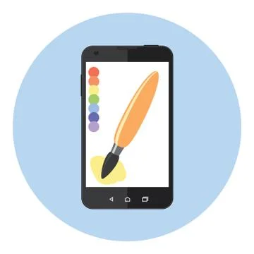 Mobile Art Brush Stock Illustration