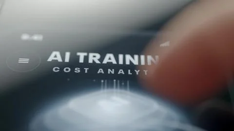 Mobile artificial intelligence analytics application screen Stock Photos