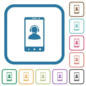 Mobile assistance simple icons Illustrazione stock
