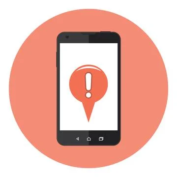 Mobile Attention Mark Stock Illustration