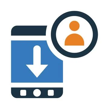 Mobile, avatar, download, down arrow, mobile avatar download icon Stock Illustration