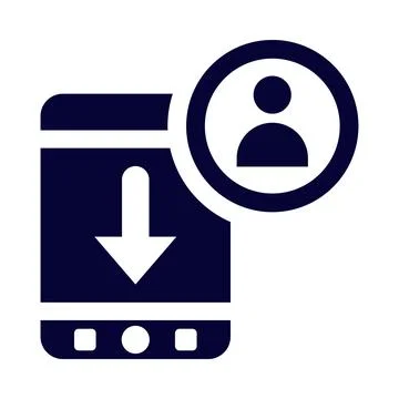 Mobile, avatar, download, down arrow, mobile avatar download icon Stock Illustration