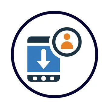 Mobile, avatar, download, down arrow, mobile avatar download icon Stock Illustration