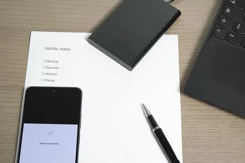 Mobile Backup and Task Management Detail Stock Photos