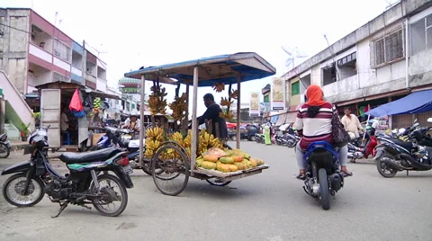 Mobile Banana Vendor Stock Footage