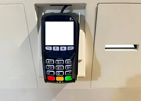 Mobile bank card reader with mockup Stock Photos