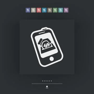 Mobile bank icon Ilustración de archivo