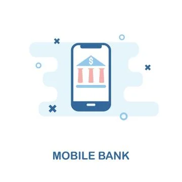 Mobile Bank icon. Simple element illustration. Mobile Bank pixel perfect icon Stock Illustration