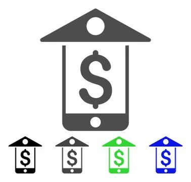 Mobile Bank Vector Icon Stock Illustration