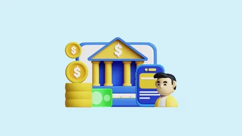 Mobile Banking 3D Animated Concept. Stock Footage 289454512