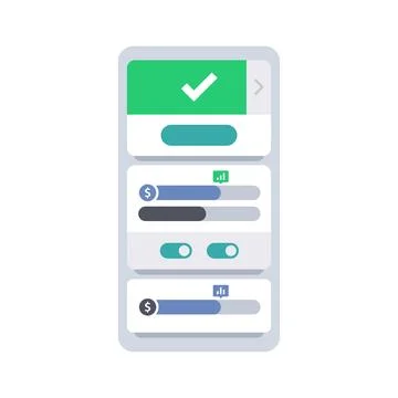 Mobile banking app dashboard interface vector illustration Stock Illustration