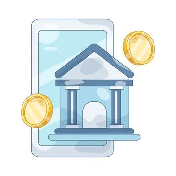 Mobile banking app Stock Illustration