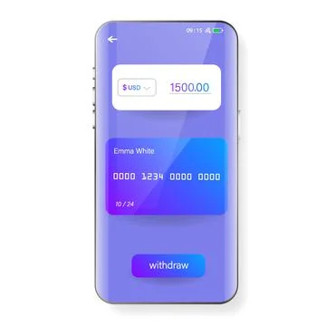Mobile banking app user interface withdraw 스톡 일러스트