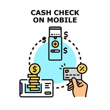 Mobile banking application cash funds management Stock Illustration