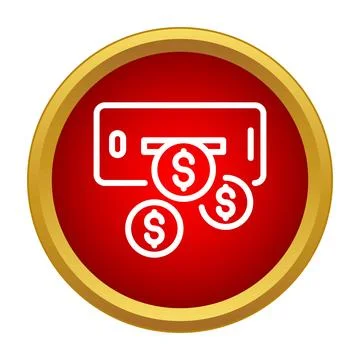 Mobile banking application with dollar coins pouring out Stock Illustration